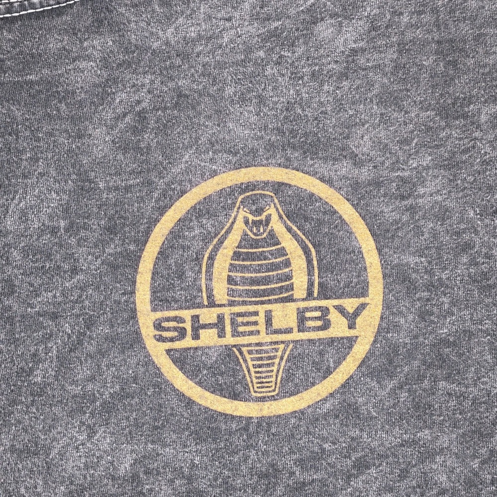 Shelby Graphic T-Shirt Mens L Grey Acid Wash Carroll Shelby Signature